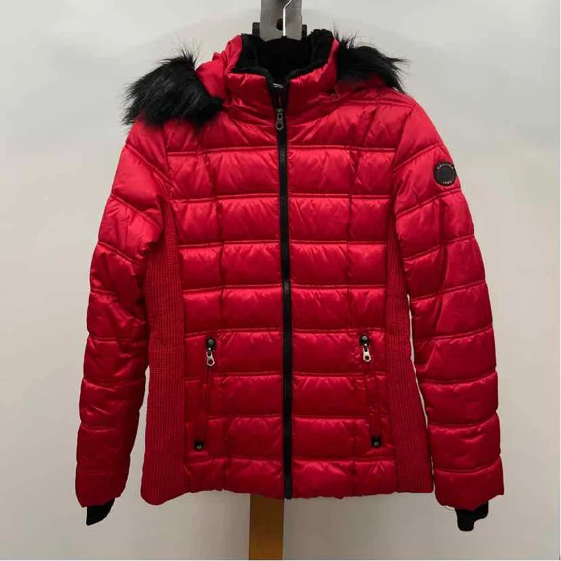 Nautica Women's Size S Red Solid Jacket Stand-Up Collar Roll-Neck Collar Turtle Neck Nautica Women's Size S Red Solid Jacket Stand-Up Collar Roll-Neck Collar Turtle Neck