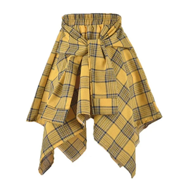 Nevermind Plaid Skirt denim skirt fashionable