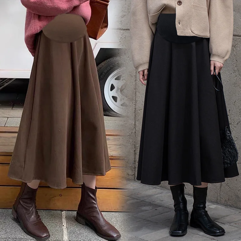 NiDELL: Glamorous Winter Split Long Skirt For Women cashmere skirt fine