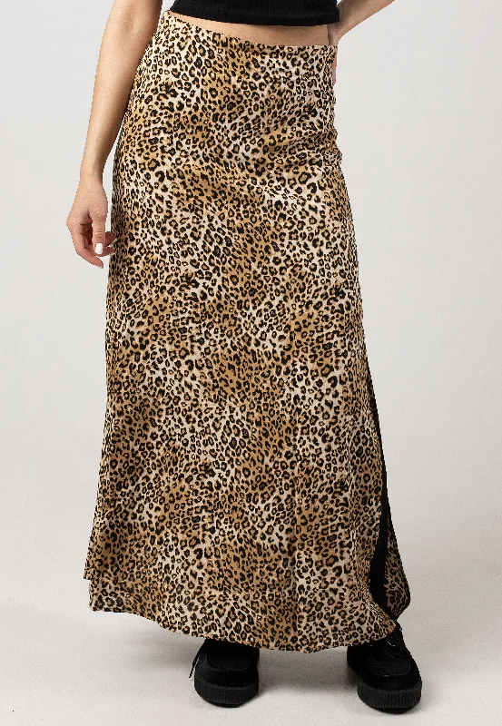 Noisy May - Galia Long Black Leo Aop - Skirt wool skirt warm