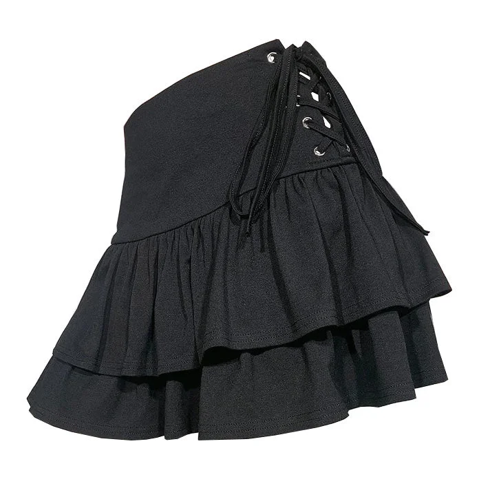 One And Only Lace Up Skirt wool skirt breathable