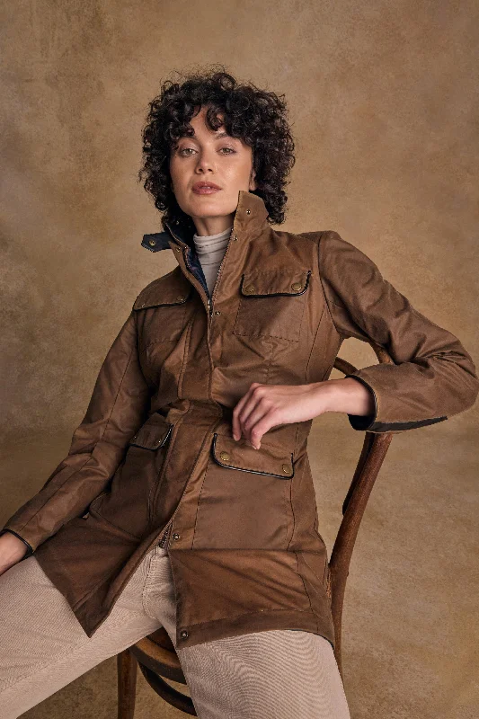Orla Wax Jacket - Tan Striped Jacket Polka Dot Jacket Floral Jacket