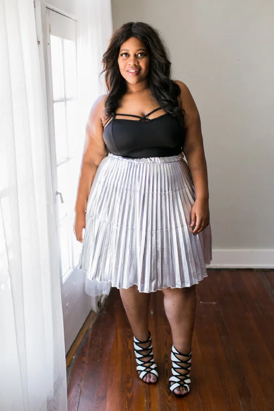 Jessica Kane Silver Skirt summer skirt style