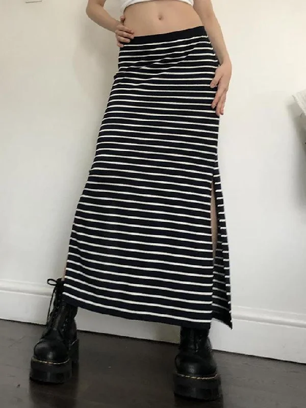 Retro Slim Hottie Maxi Skirts chiffon skirt delicate