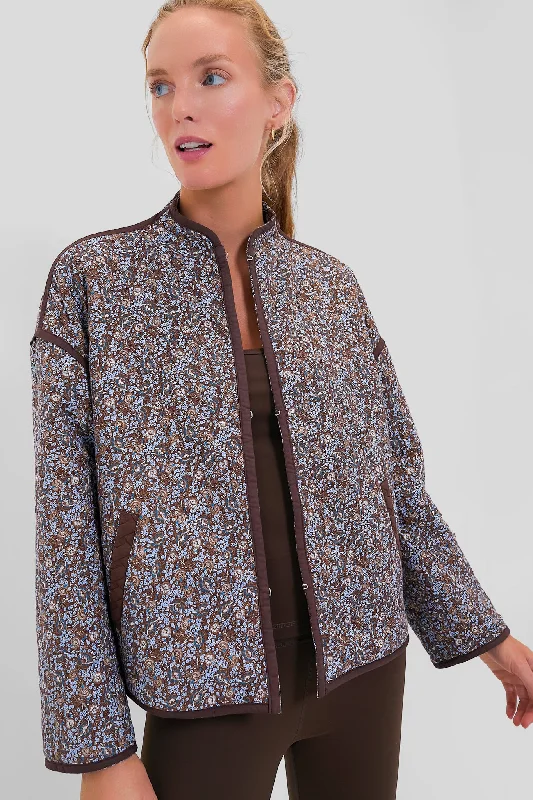 Reversible Brown Quilted Celeste Jacket Knit Fabric Woven Fabric Fleece Fabric
