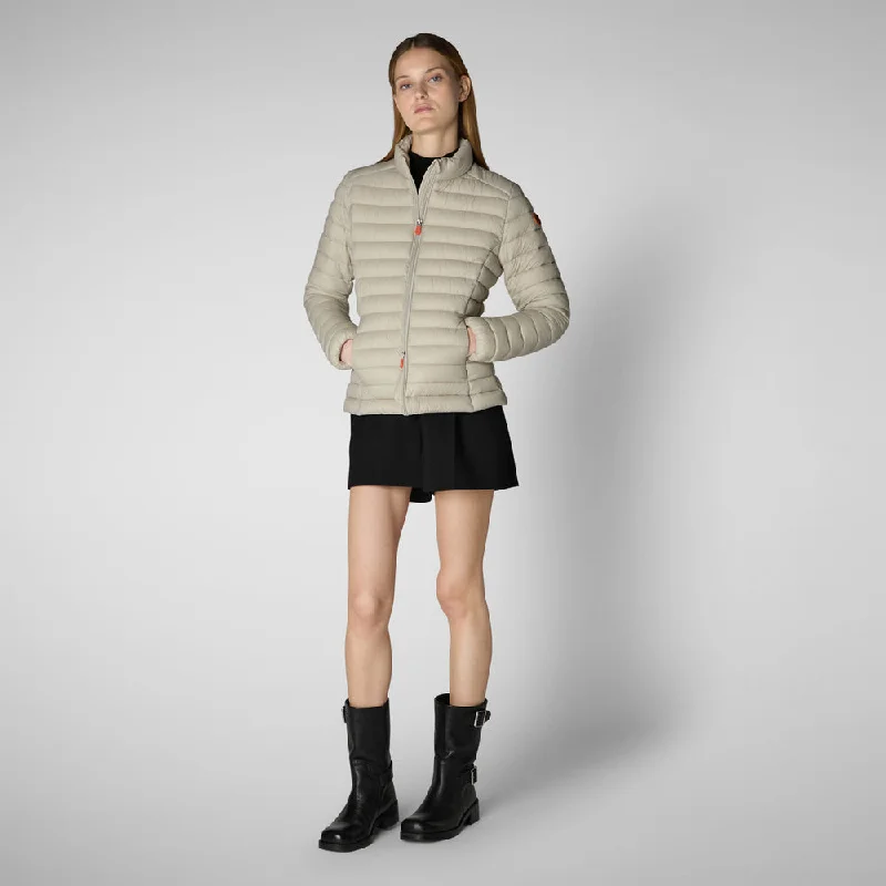 Women's Carly Puffer Jacket in Rainy Beige Print Jacket Jacquard Jacket Embroidered Jacket Women's Carly Puffer Jacket in Rainy Beige Print Jacket Jacquard Jacket Embroidered Jacket