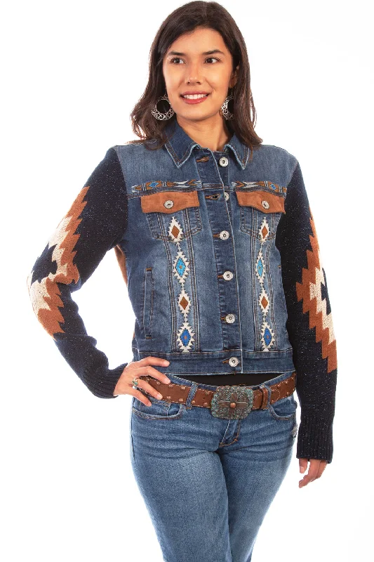 Scully Womens Denim Cotton Blend Aztec Embroidered Jacket 4X Denim Jacket Leather Jacket Suede Jacket Scully Womens Denim Cotton Blend Aztec Embroidered Jacket 4X Denim Jacket Leather Jacket Suede Jacket