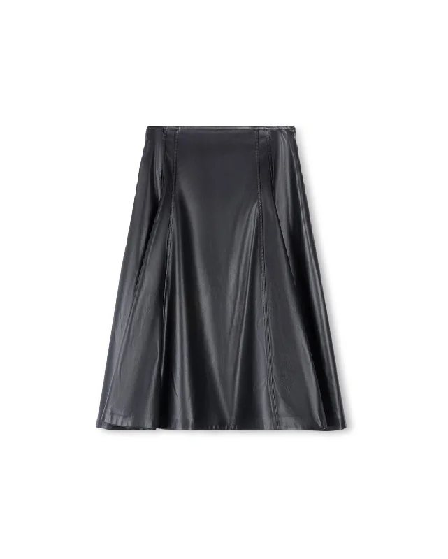 Seamed Leather Skirt breathable skirt fabric
