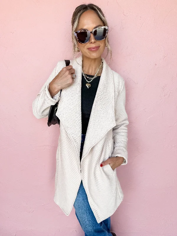 Stormy Skies Open Front Quilted Jacket Mesh Jacket Canvas Jacket Denim Jacket