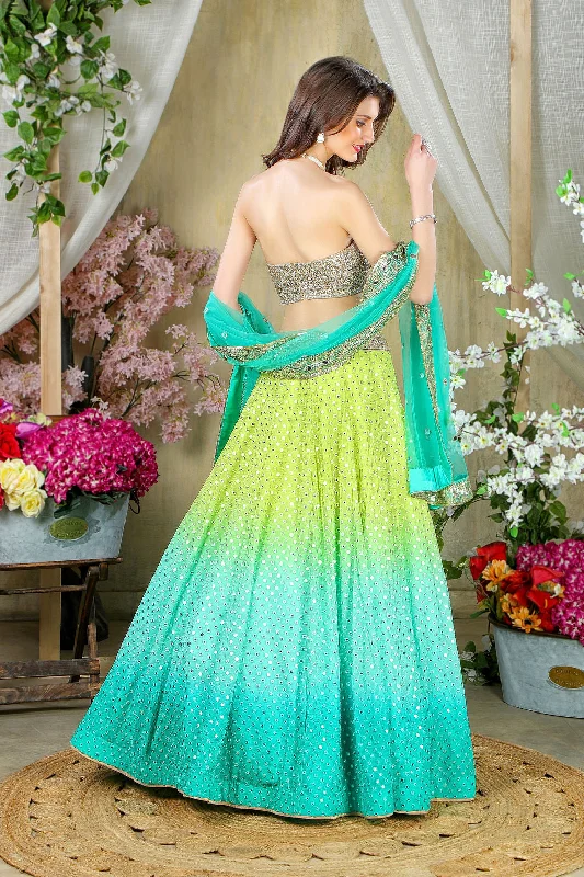 Ombre Skirt with embroidered corset blouse maxi skirt elegant