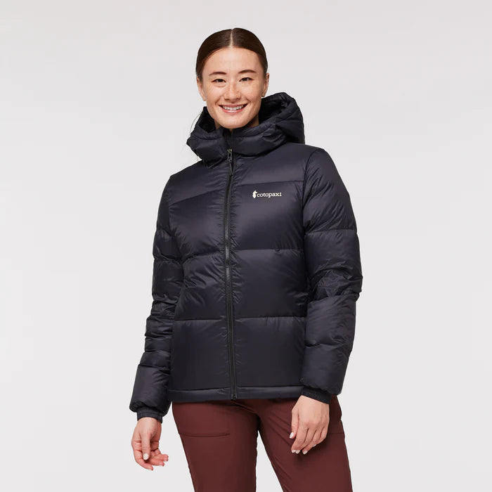 Solazo Down Hooded Jacket - Womens Wool Fabric Cashmere Fabric Tweed Fabric