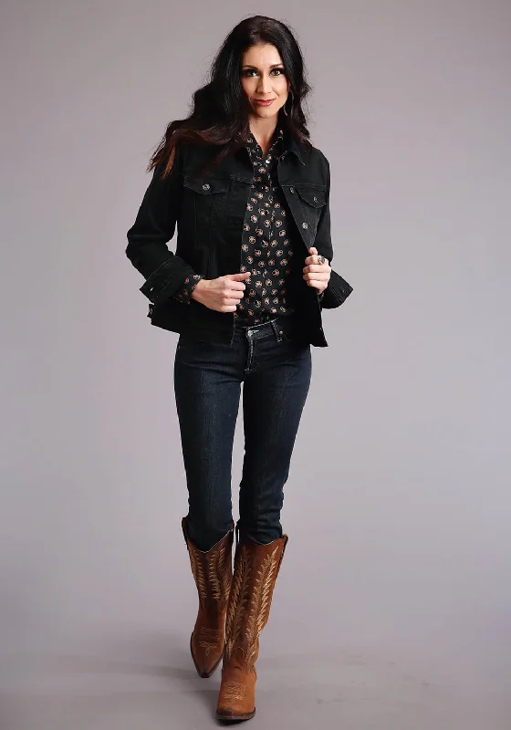 Stetson Womens Black Cotton Blend Denim Stretch Jacket Faux Fur Fabric Real Fur Fabric Shearling Fabric Stetson Womens Black Cotton Blend Denim Stretch Jacket Faux Fur Fabric Real Fur Fabric Shearling Fabric