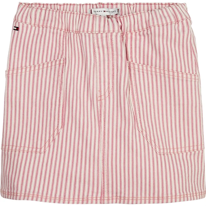Tommy Hilfiger Denim Railroad Skirt Pinkstripe zip skirt side
