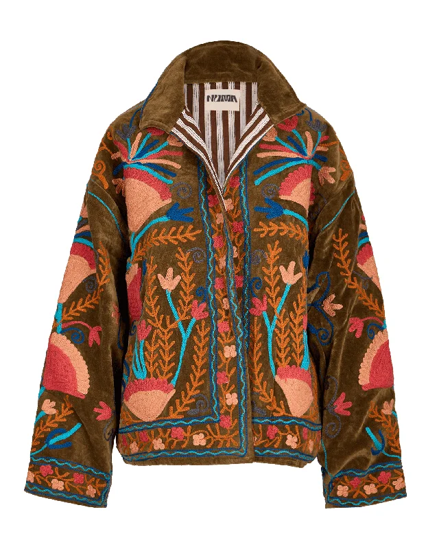 Velvet Suzani Collar Jacket Mesh Jacket Canvas Jacket Denim Jacket
