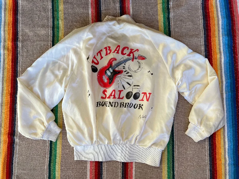 VTG Cream Outback Saloon Satin Jacket AS IS Hoodie Zip-Up Jacket Button-Up Jacket
