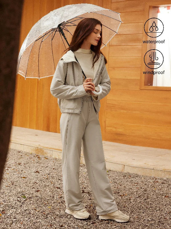 2Pcs Set Water-Proof Reversable Jacket & Elastic Waist Pant Front Pockets Side Pockets Patch Pockets 2Pcs Set Water-Proof Reversable Jacket & Elastic Waist Pant Front Pockets Side Pockets Patch Pockets