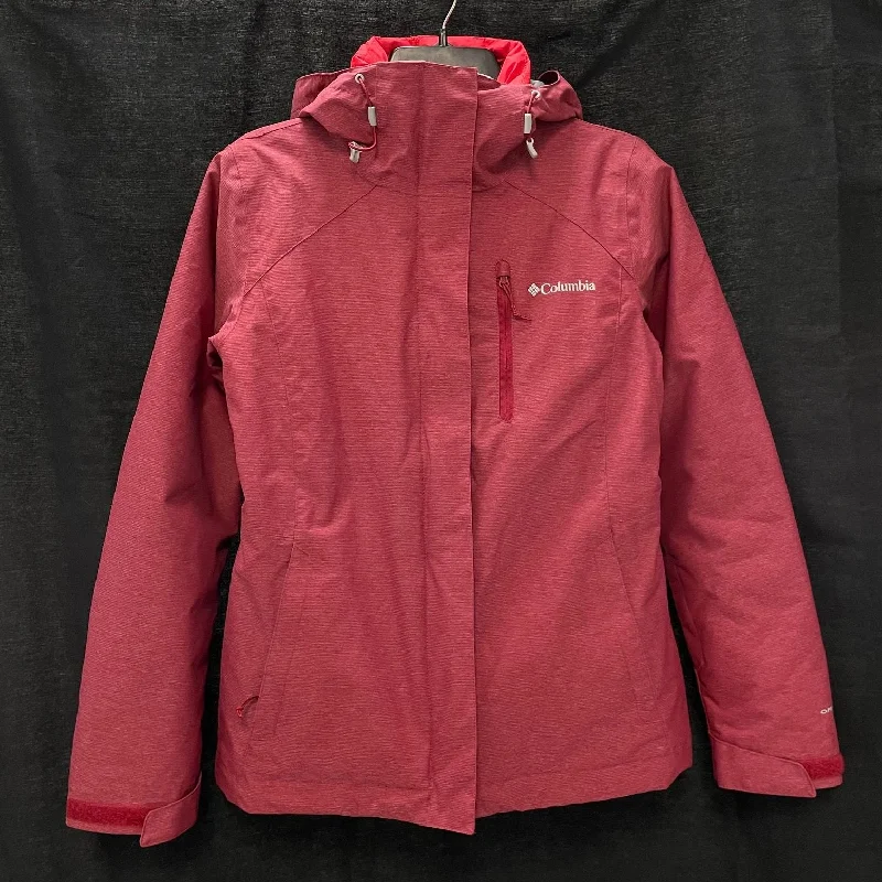 Wmns COLUMBIA Interchange Red Double Layer Omni-Tech Hooded Winter Jacket Sz XS Zippered Front Buttoned Front Snap Front Wmns COLUMBIA Interchange Red Double Layer Omni-Tech Hooded Winter Jacket Sz XS Zippered Front Buttoned Front Snap Front