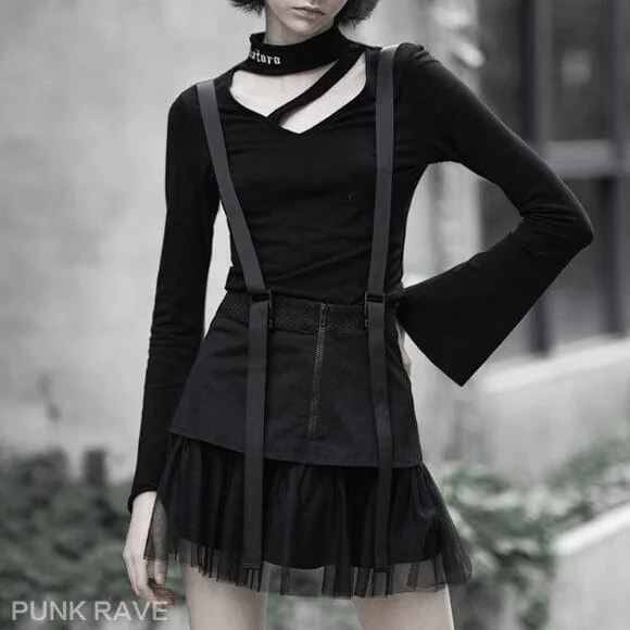 Women's Goth Multi-layered Mesh Suspender Skirt wool skirt sturdy