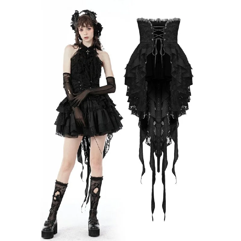 Women's Gothic High/low Multilayer Lace Tunic Skirt cashmere skirt fine