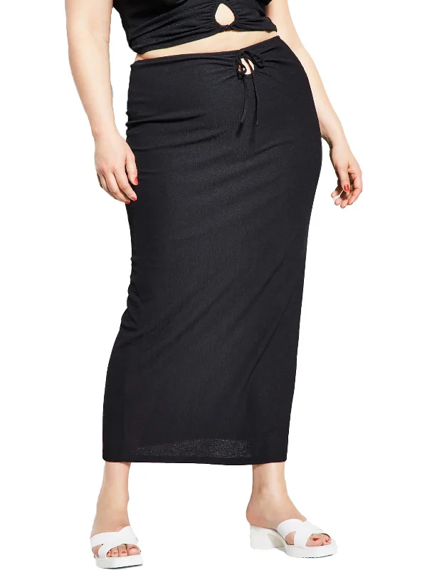 Womens Tie Front Long Maxi Skirt lace skirt romantic
