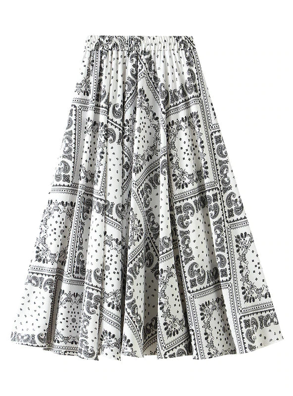 HIGH WAIST SLIM MEDIUM LENGTH PRINTED SKIRT wool skirt thick