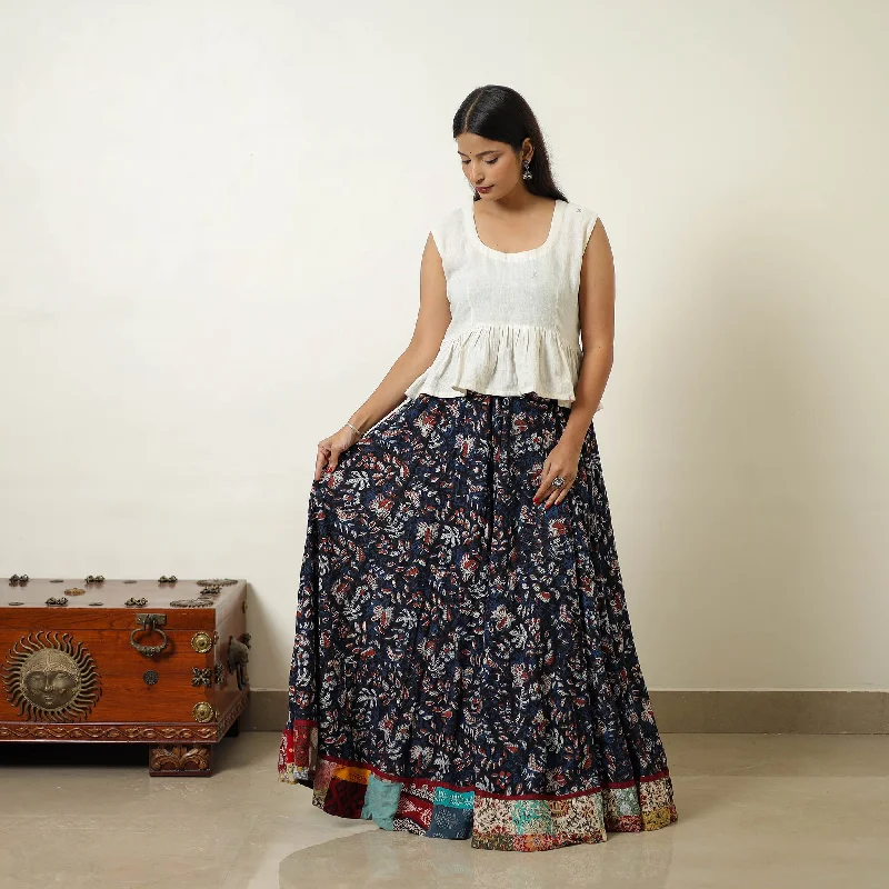 Multicolor - Hand Block Printed Cotton Long Bagru Skirt 12 boho skirt vibe