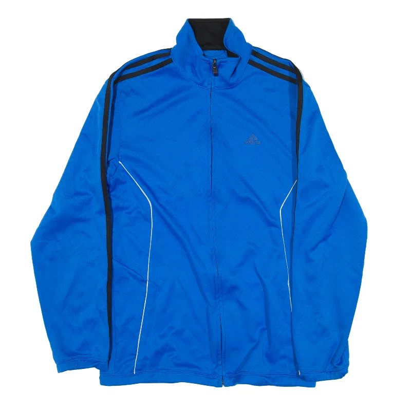 ADIDAS Track Jacket Blue Womens M Boat Neck Shawl Collar Notched Collar