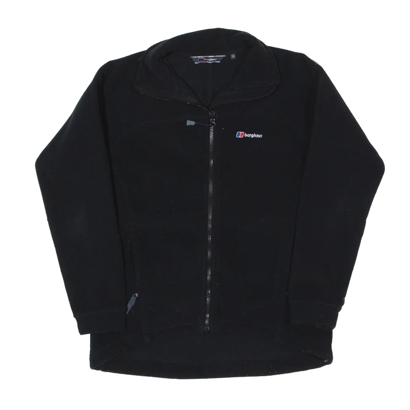 BERGHAUS Fleece Jacket Black Womens S Zippered Jacket Buttoned Jacket Snapped Jacket