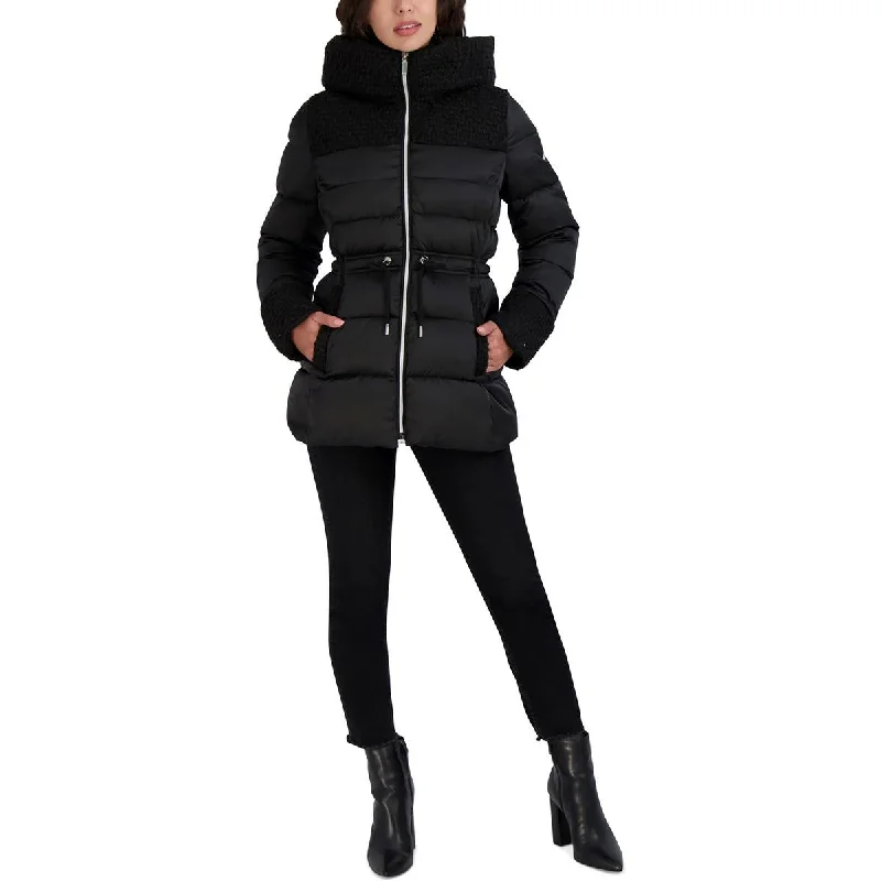 Womens Hooded Midi Puffer Jacket Fitted Jacket Loose Jacket Oversized Jacket