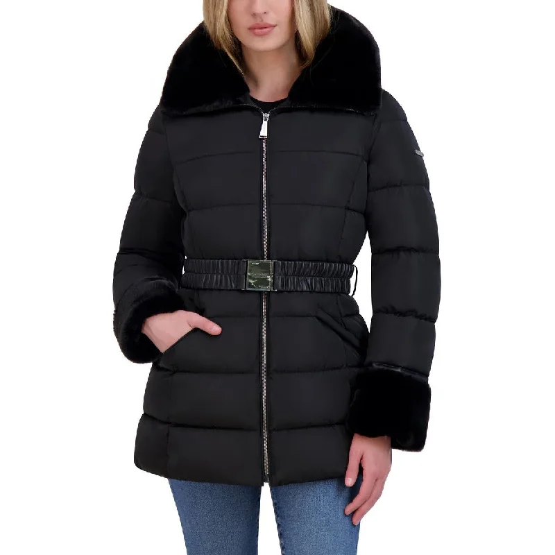 Womens Quilted Midi Puffer Jacket Jacket Blazer Coat