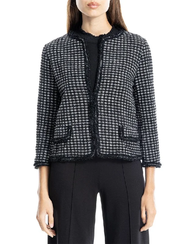 Max Studio Tweed Jacket Collared Jacket Crew Neck Jacket Turtle Neck Jacket