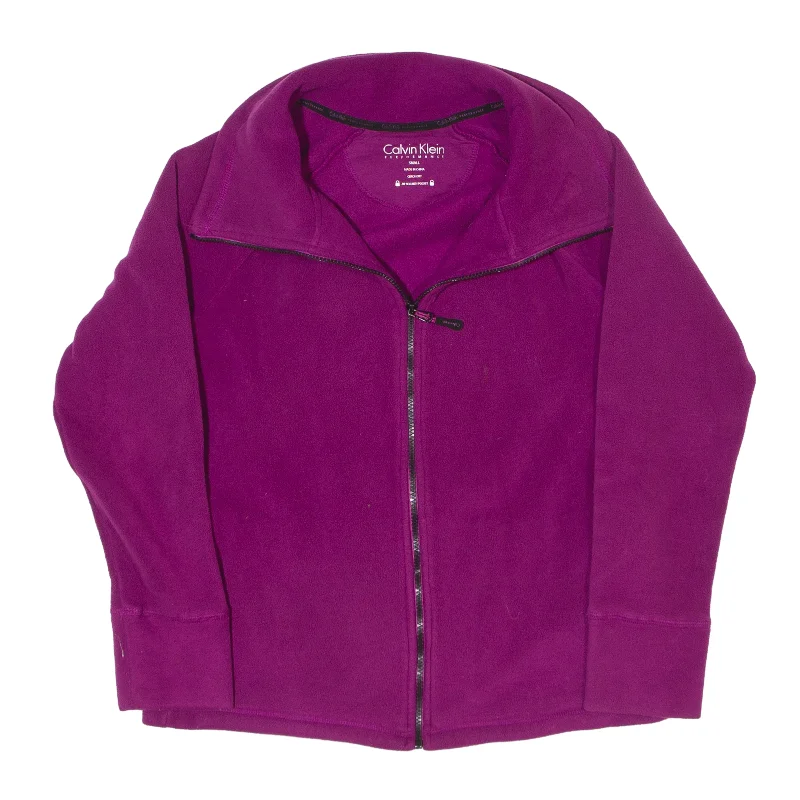 CALVIN KLEIN PERFORMANCE Fleece Jacket Purple Womens S Bomber Jacket Anorak Windbreaker