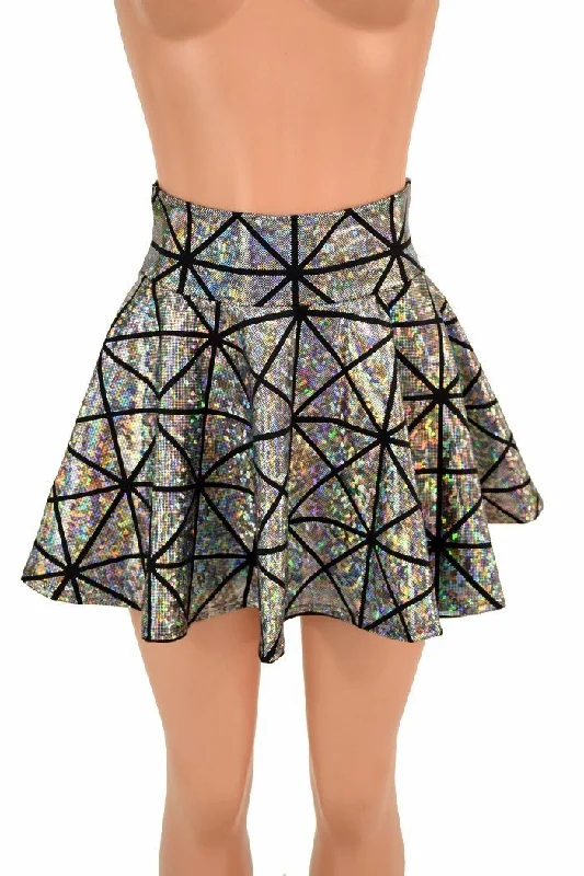 Cracked Tile Rave Mini Skirt denim skirt classic