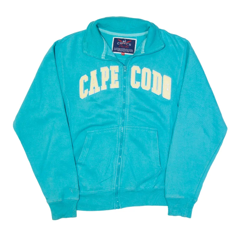 CUFFY'S Cape Cod Track Jacket Blue Womens XS Rayon Fabric Velvet Fabric Corduroy Fabric