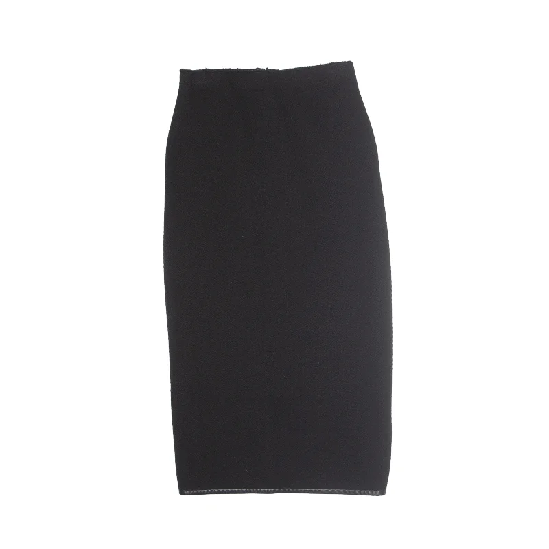 DSQUARED2 Midi Pencil Skirt Black Womens XS silk skirt lustrous