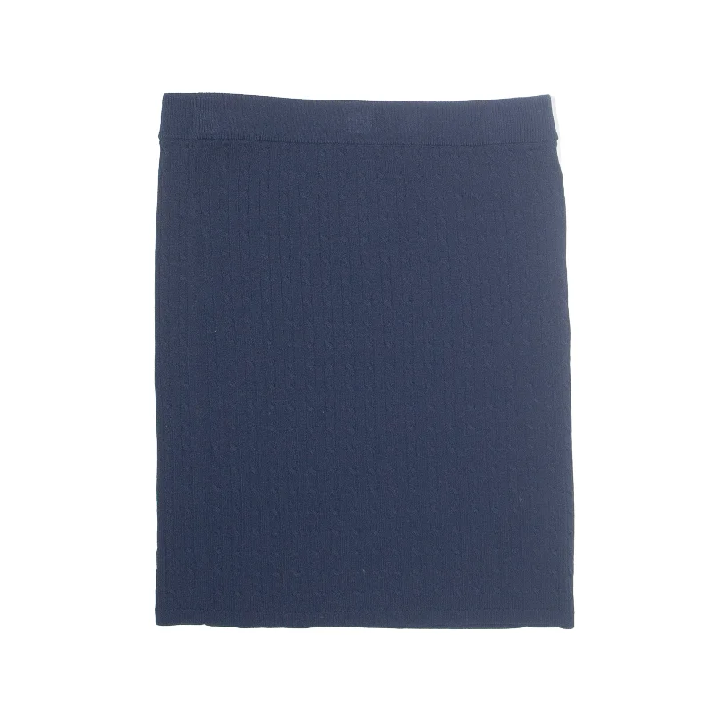 JACK WILLS Cable Knit Short Mini Skirt Blue Viscose Womens UK 10 relaxed fit skirt