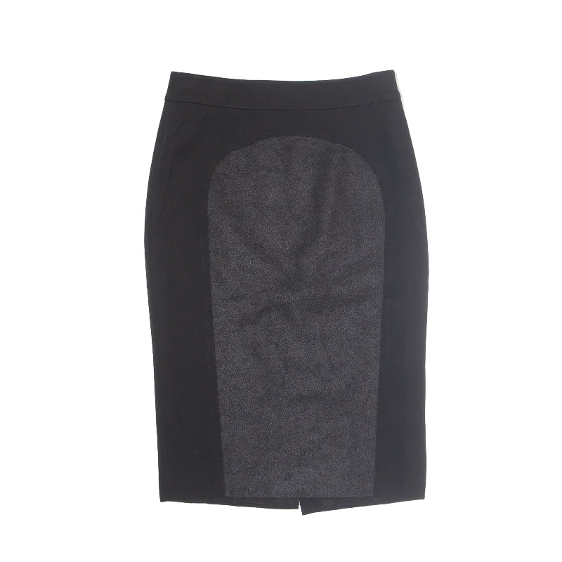 KAREN MILLEN Knee Length Pencil Skirt Black Womens UK 6 relaxed fit skirt