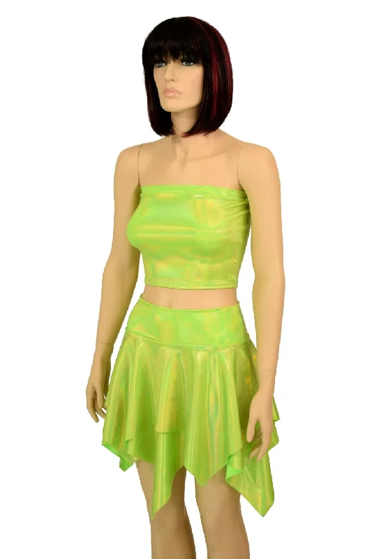 Lime Tube Top & Pixie Skirt Set vintage skirt charm