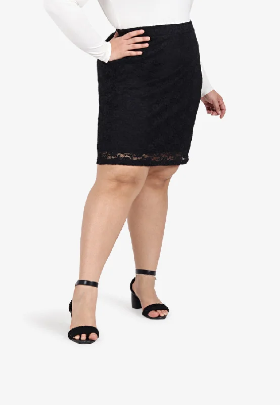 Lamara Lace Mini Skirt - Black slim fit skirt