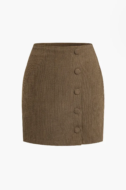 Solid Corduroy Mini Skirt denim skirt classic