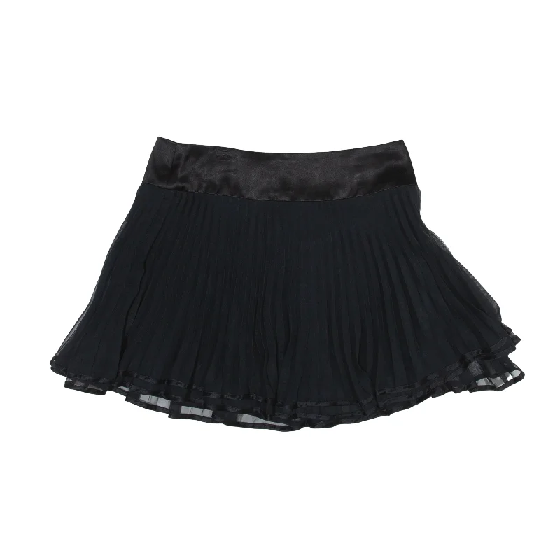 NANETTE LEPOPE Short Pleated Skirt Black Womens M cashmere skirt fine