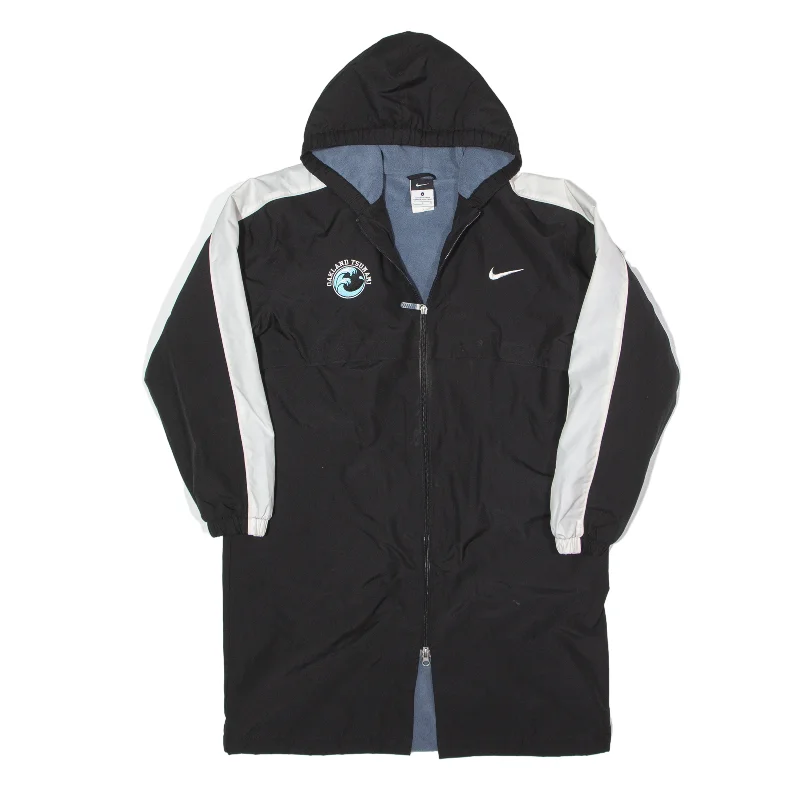 NIKE Oakland Tsunami Fleece Lined Windbreaker Jacket Black Womens L V-Neck Jacket Boat Neck Jacket Square Neck Jacket