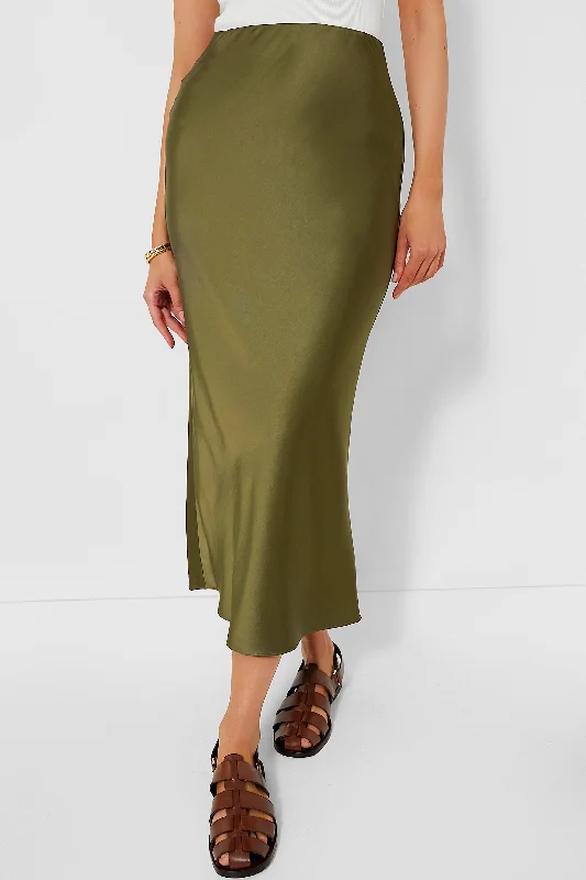 Olive Talia Charmeuse Maxi Skirt chiffon skirt floaty