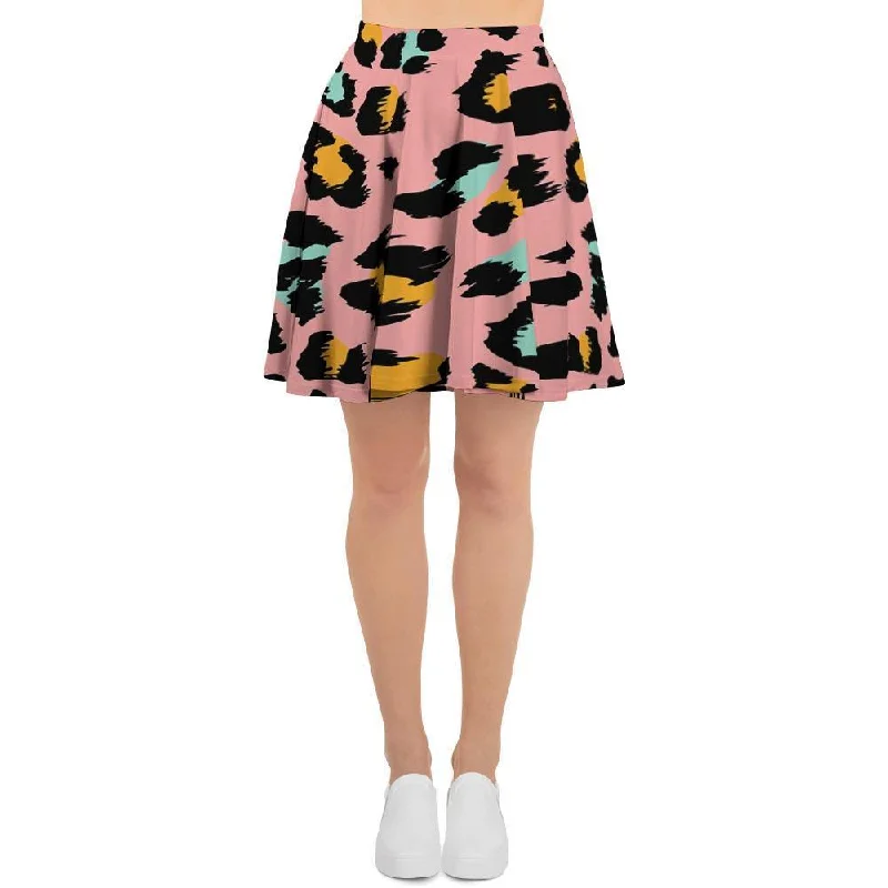 Pink Cheetah Print Women's Skirt corduroy skirt durable