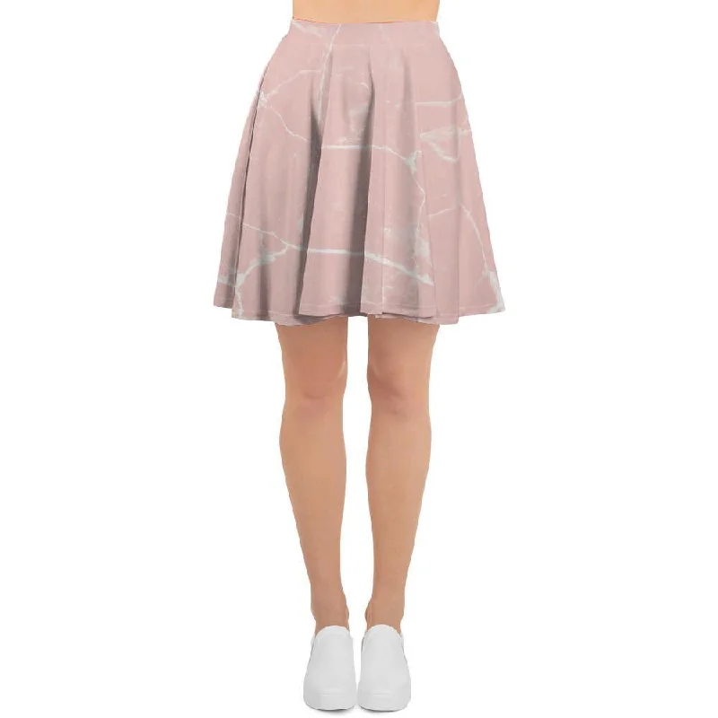 Pink Cracked Marble Women's Skirt denim skirt stylish