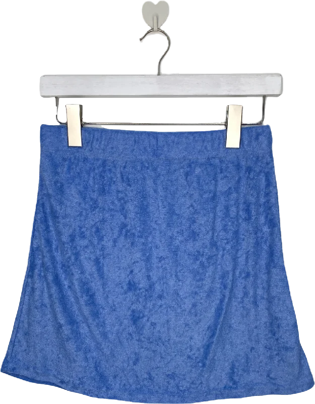 Princess Polly Blue Towelling Mini Skirt UK 10 velvet skirt plush