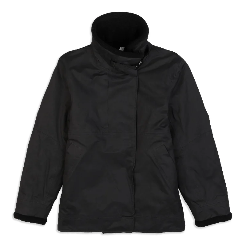 Resolute Warmth Jacket - Resale Notch Collar Jacket Peter Pan Collar Jacket Cowl Neck Jacket