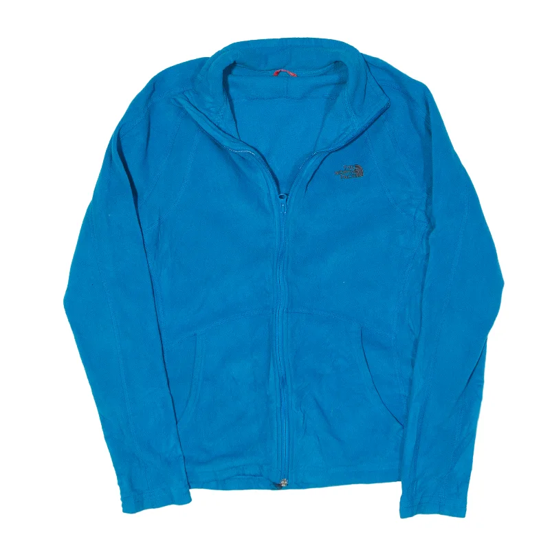 THE NORTH FACE Fleece Jacket Blue Womens M Front Pockets Side Pockets Patch Pockets