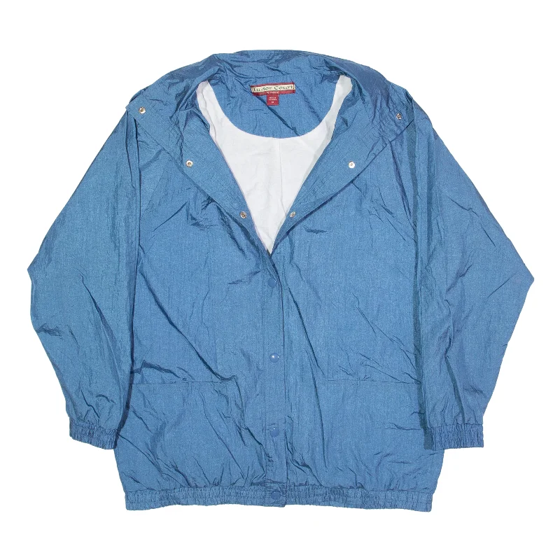 TUDOR COURT Coach Jacket Blue Nylon 90s Womens M Insulated Jacket Fitted Jacket Loose Jacket